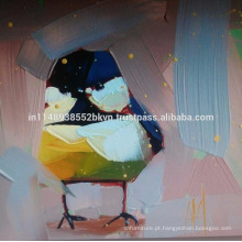 Pintura a óleo abstrata do pássaro